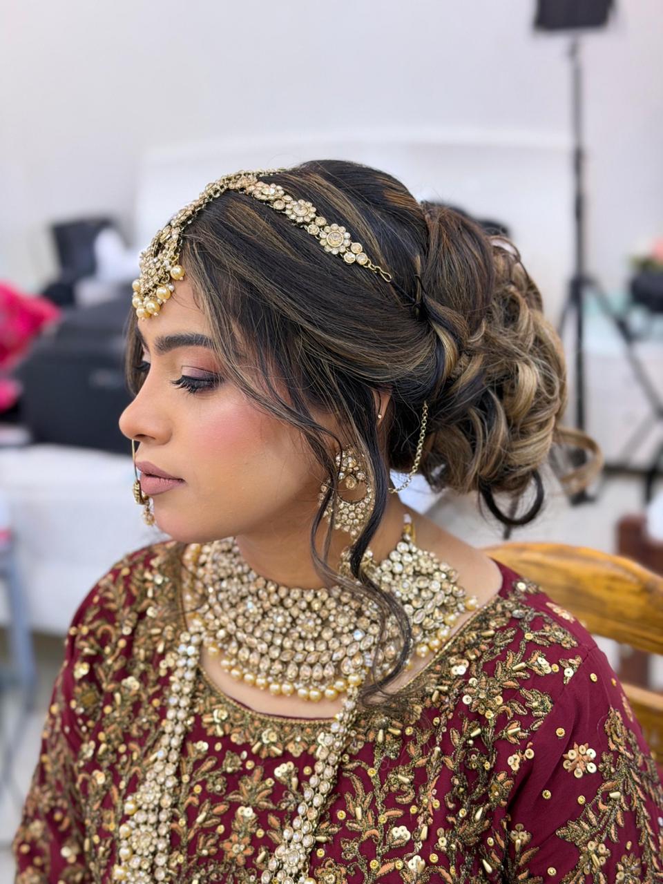 Professional bridal makeup by Maria Padela in Dubai Marina.