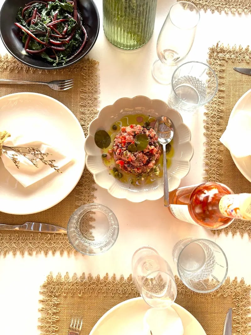 Table set up - prepared by private chef Naxos