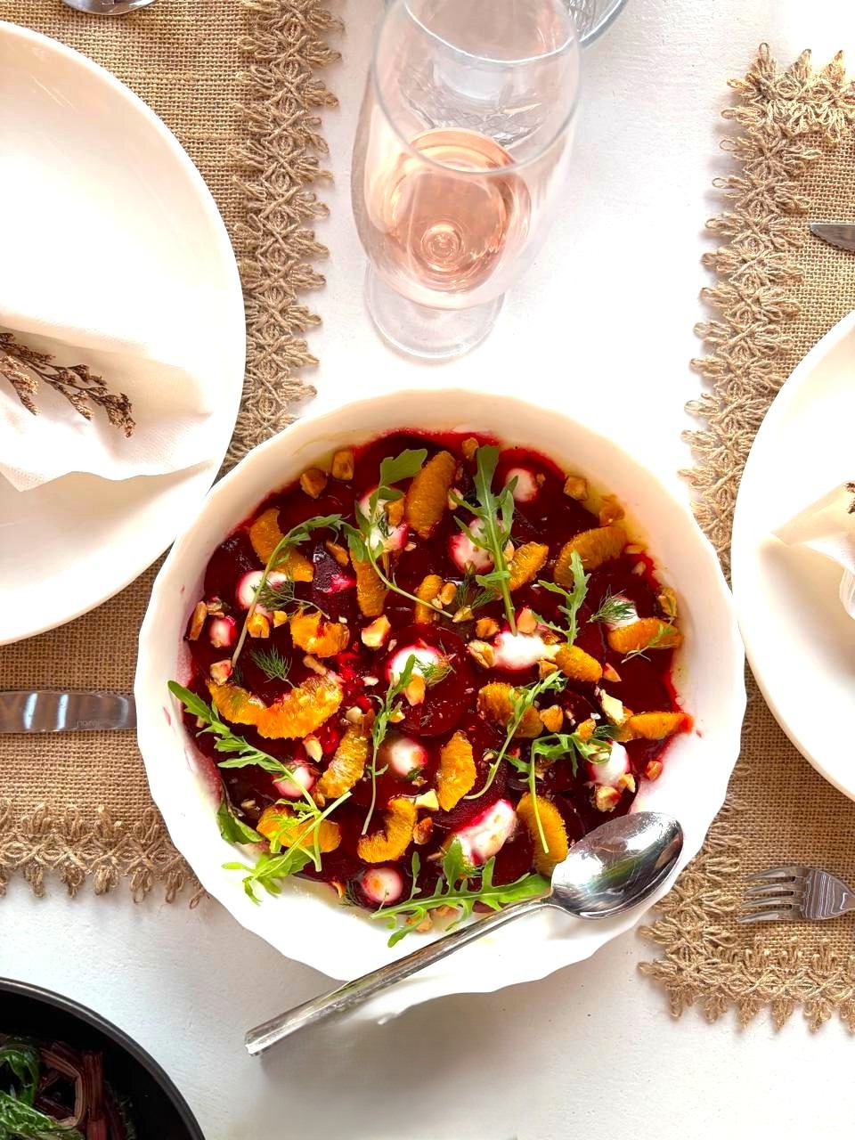 Fresh beetroot salad prepared by Villa Eats Private