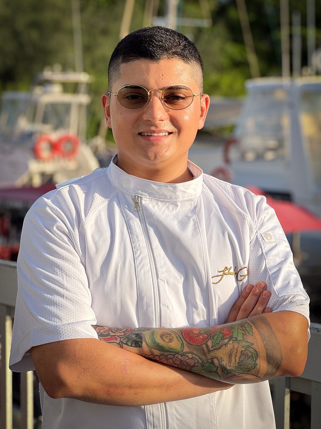 Chef Salvador in a yacht club