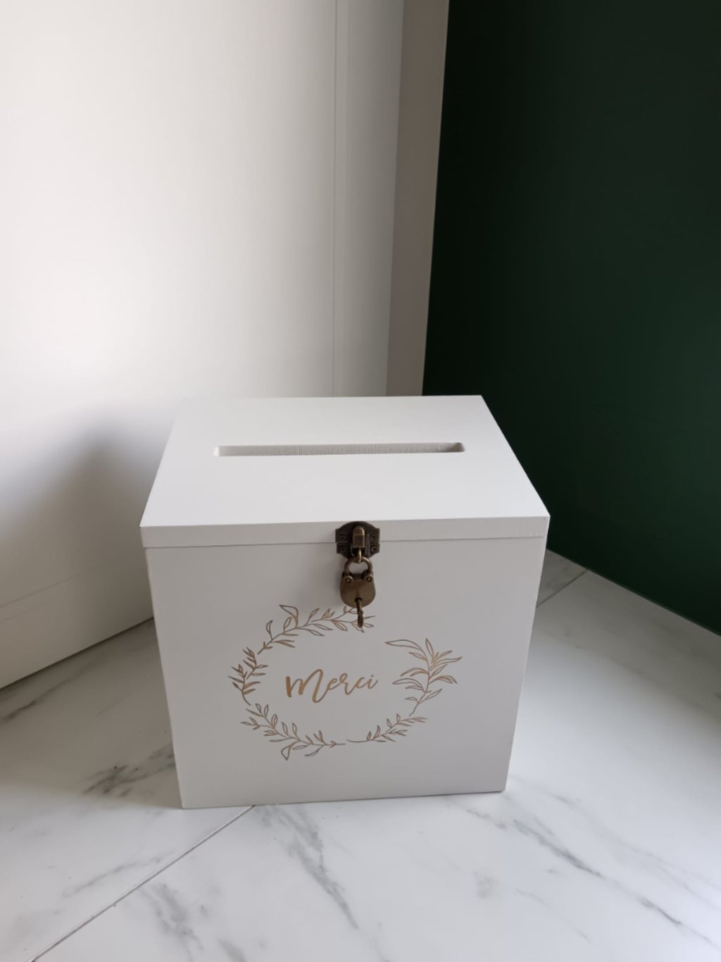 urne en bois "merci"