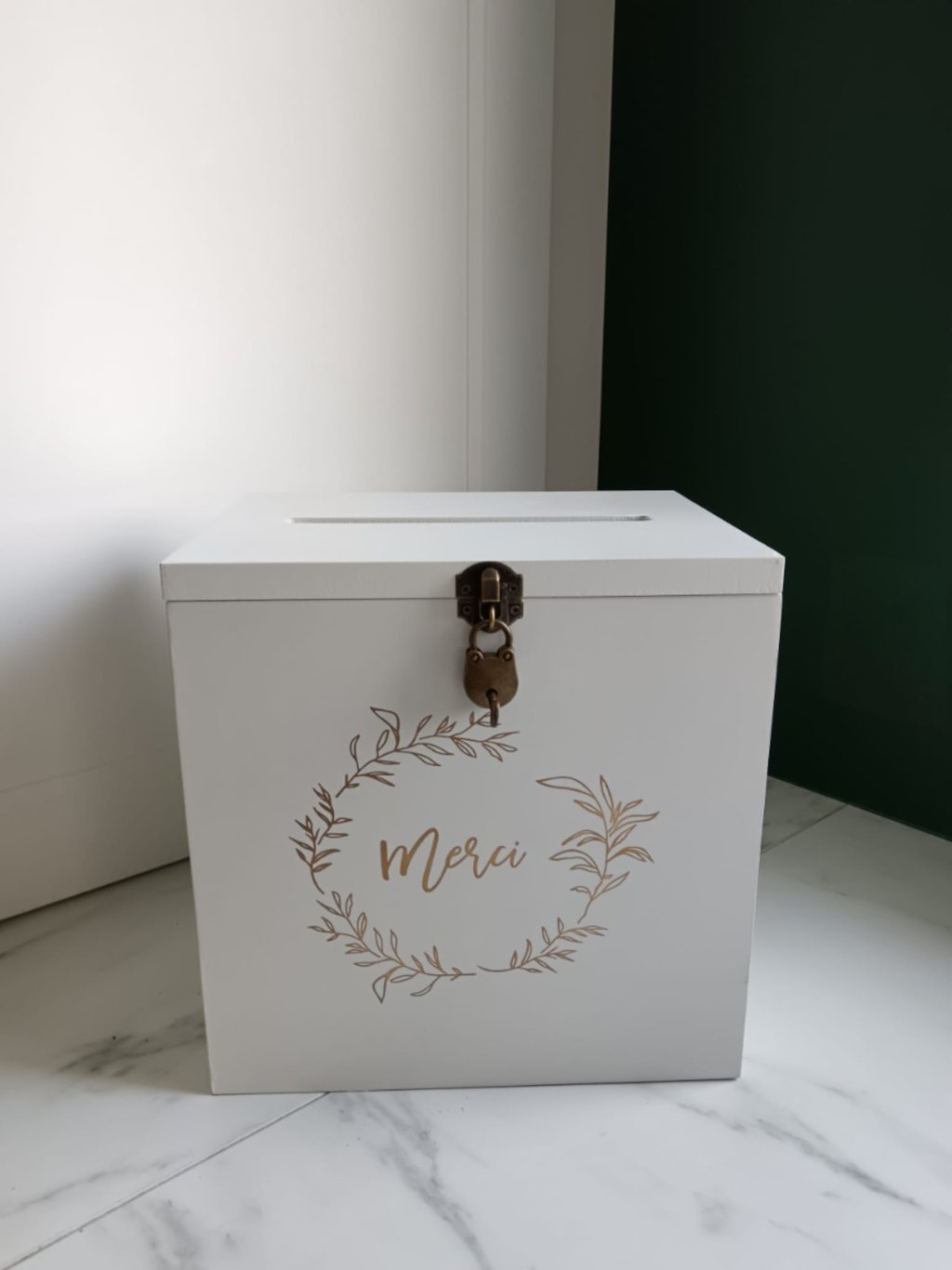 urne en bois "merci"