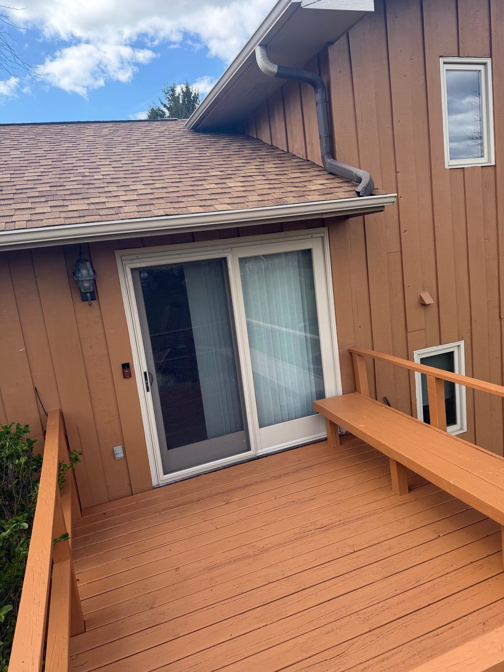 Deck freshly stained using sherwin-williams products located in Deforest, WI