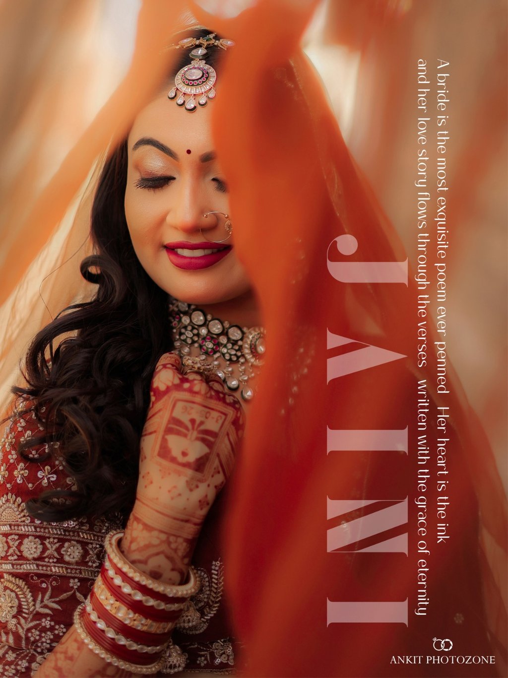Close-up of HD bridal makeup and hairstyle near me in Gotri Vadodara by RD Bridal Makeup.