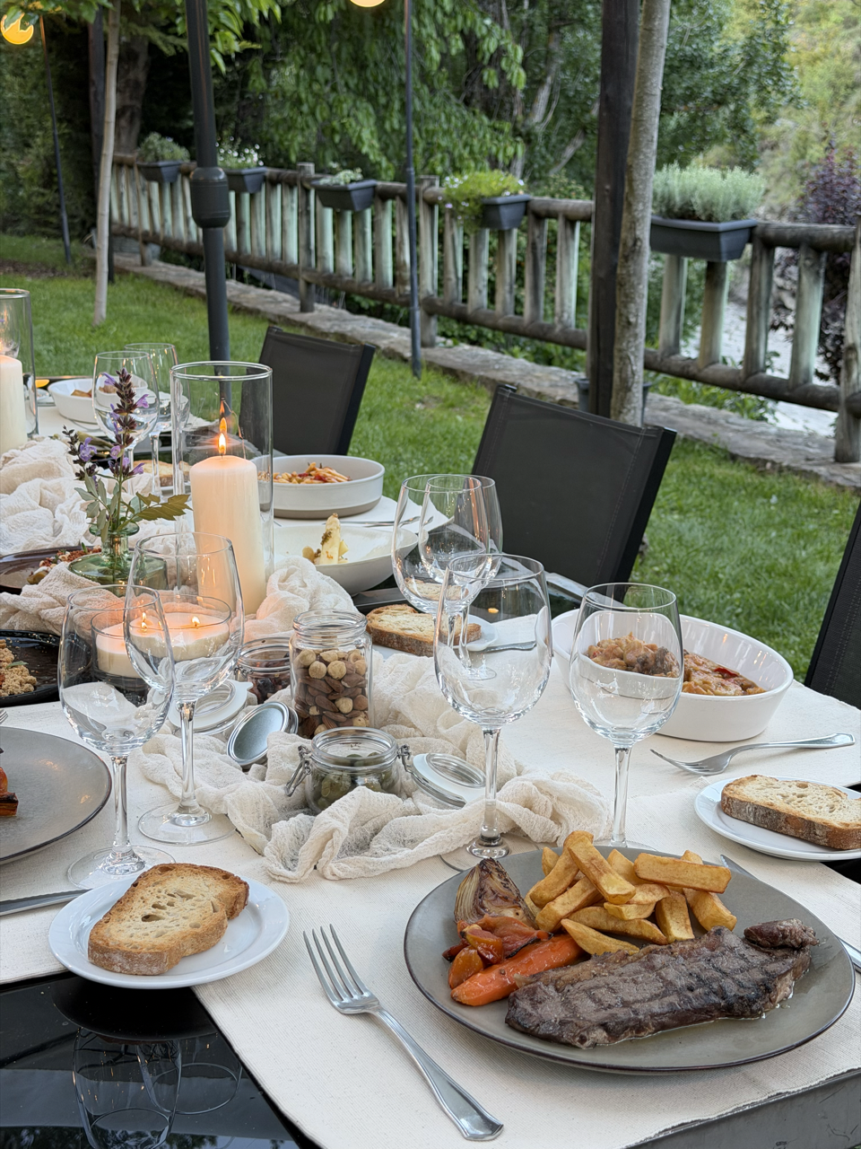 cena jardín