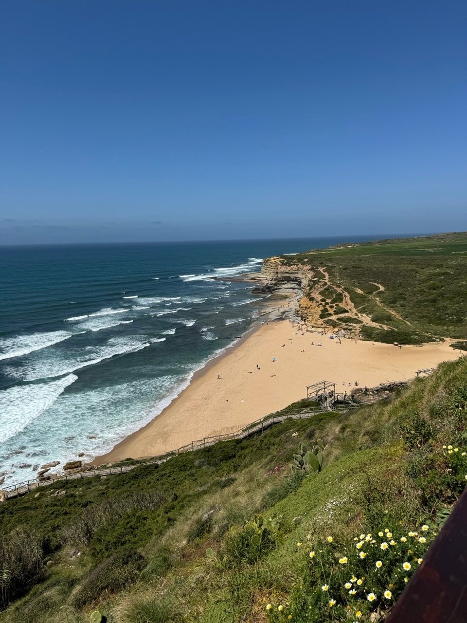 Aerial view of the coastline just north of Lisbon, Portugal