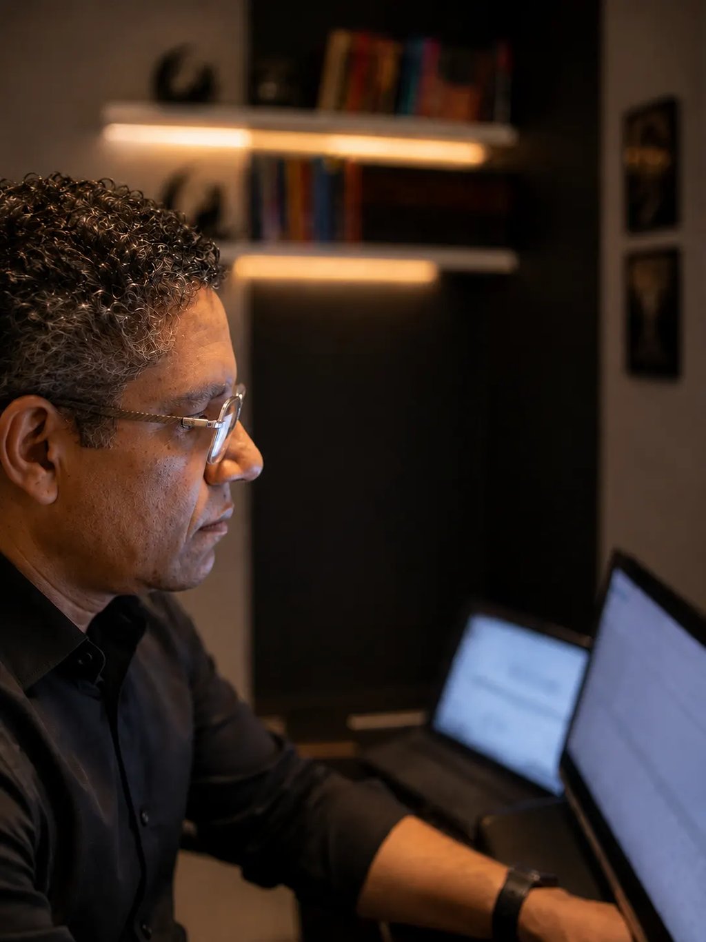 Foto de Allan Psicólogo se preparando para iniciar psicoterapia online