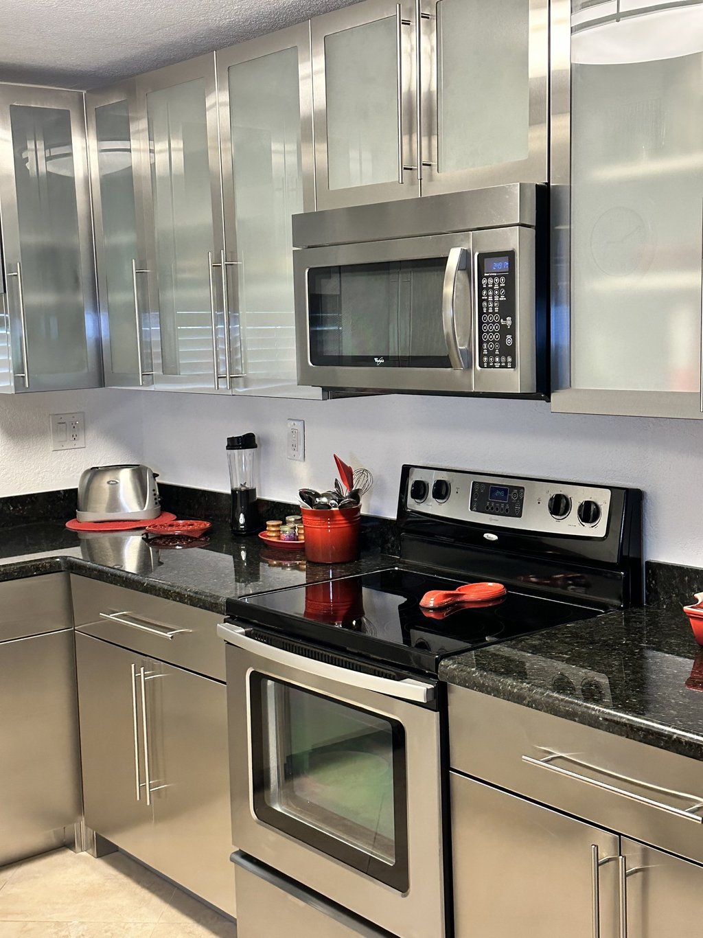 Tailored Steel cabinets combining with glass doors