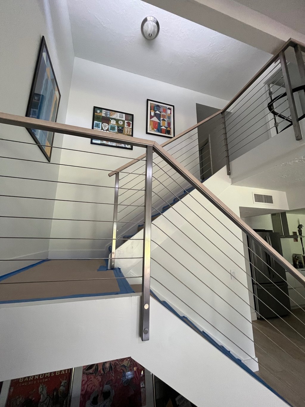 Upgraded staircase with modern touches