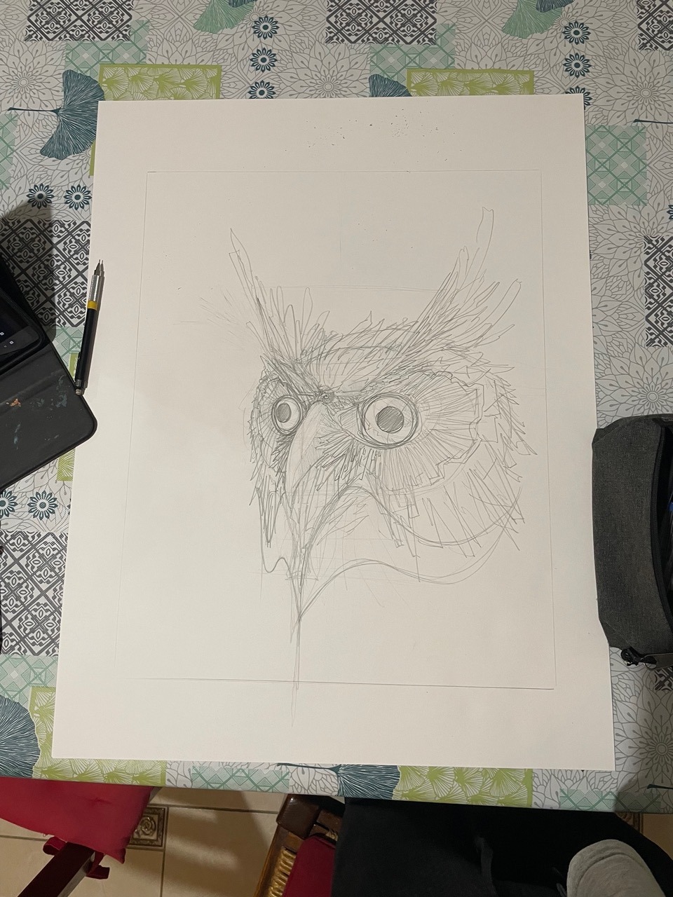 le croquis d'une chouette