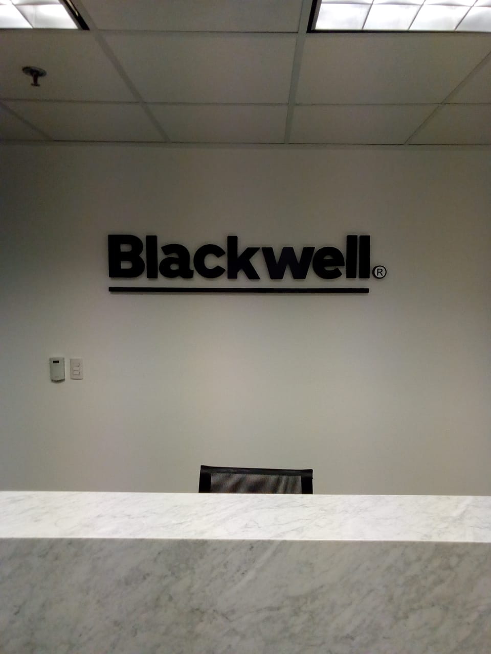 letras 3D para recepción de oficina moderna letreros 3D para recepción de empresa letras corpóreas