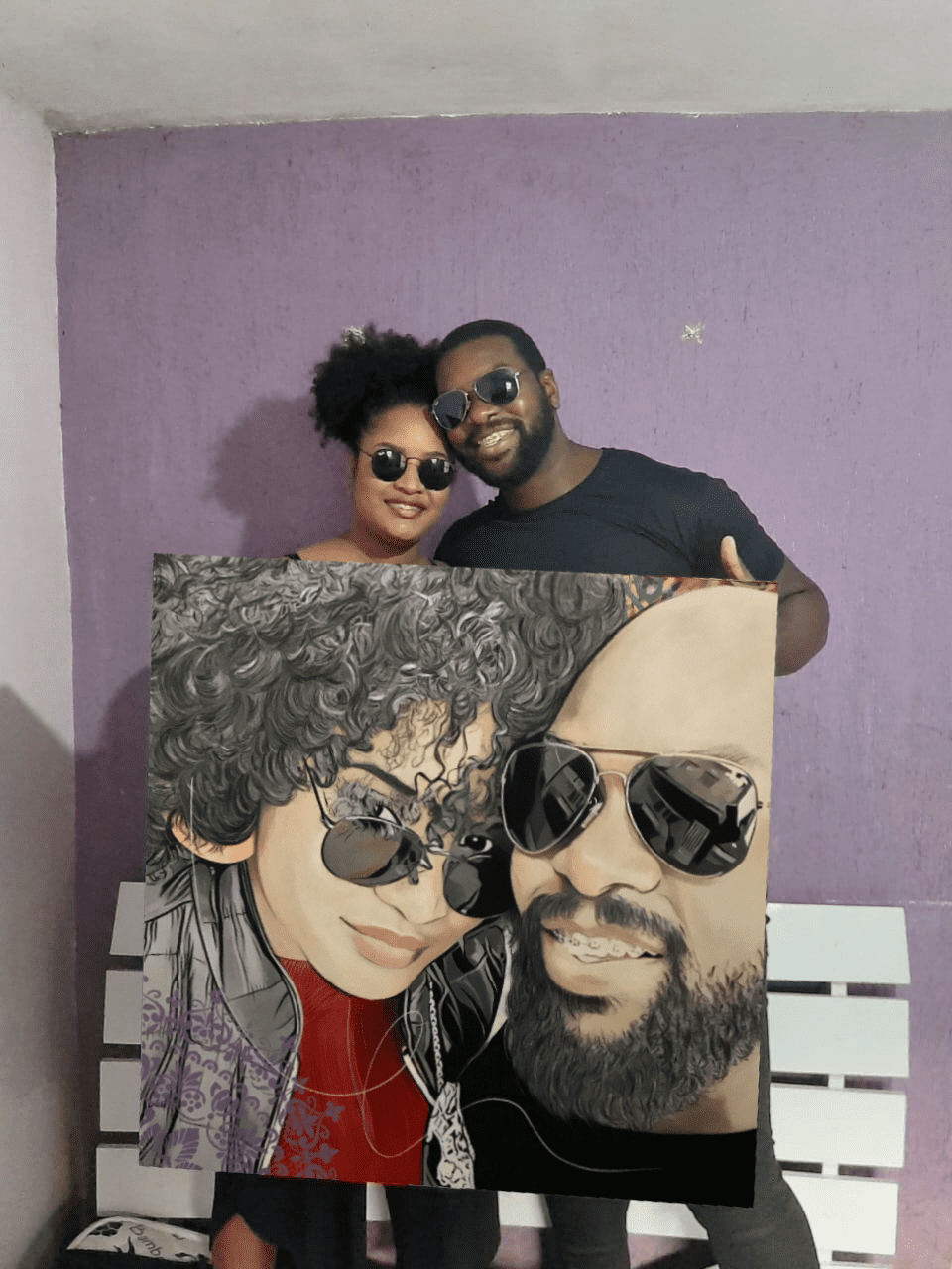 Quadro de casal personalizado.