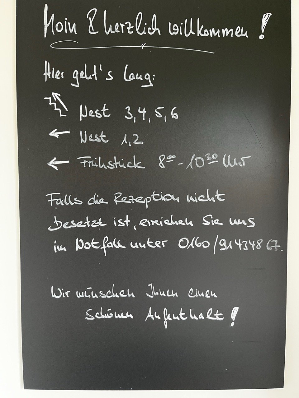 Hotel DunenNest - Wegweiser zu den Zimmer