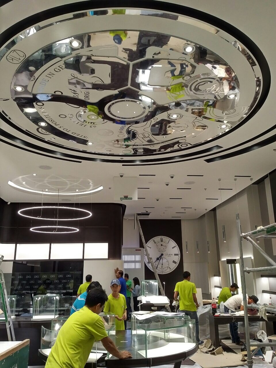 Vertical Space team installing modern ceiling lights Philippines