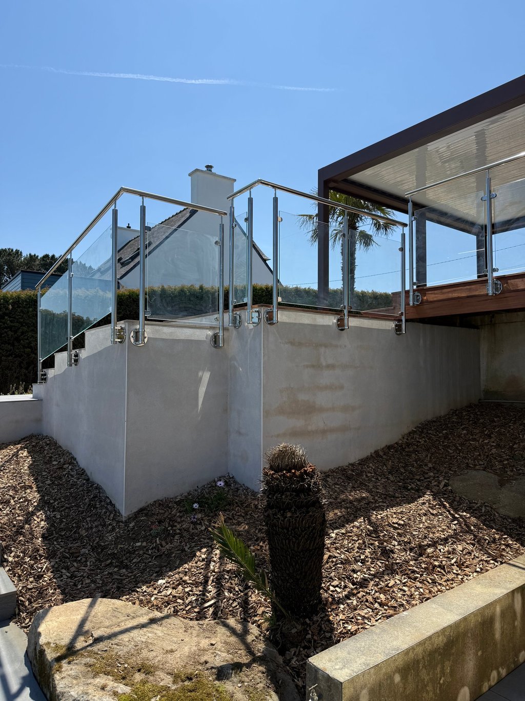 Garde corps inox vitré