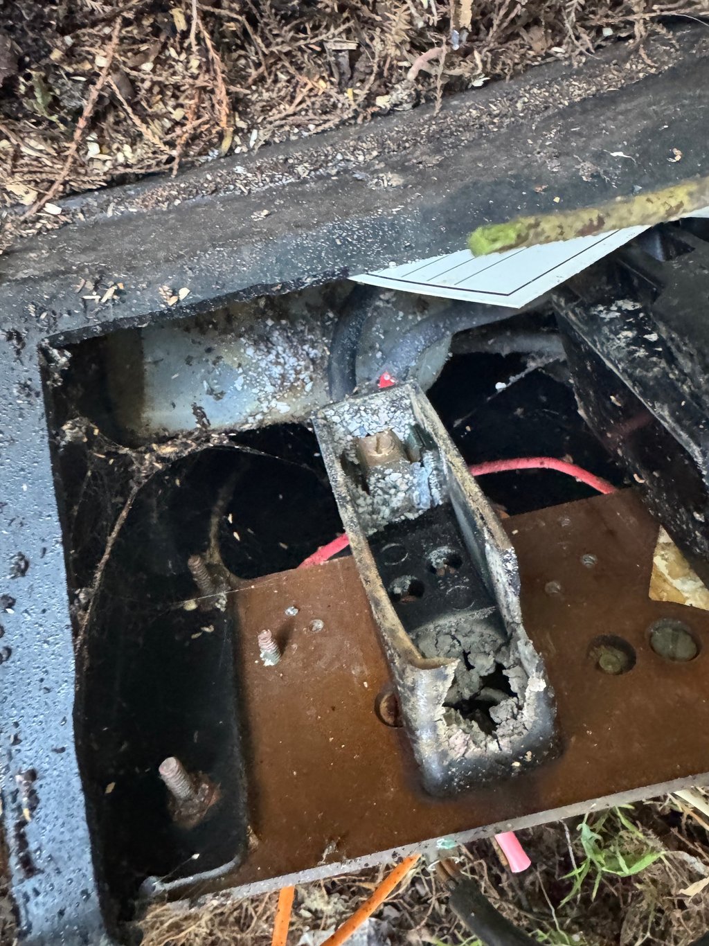 fuse burned out weather damaged Electrician from Sparky G  carried out emergency repair night Time