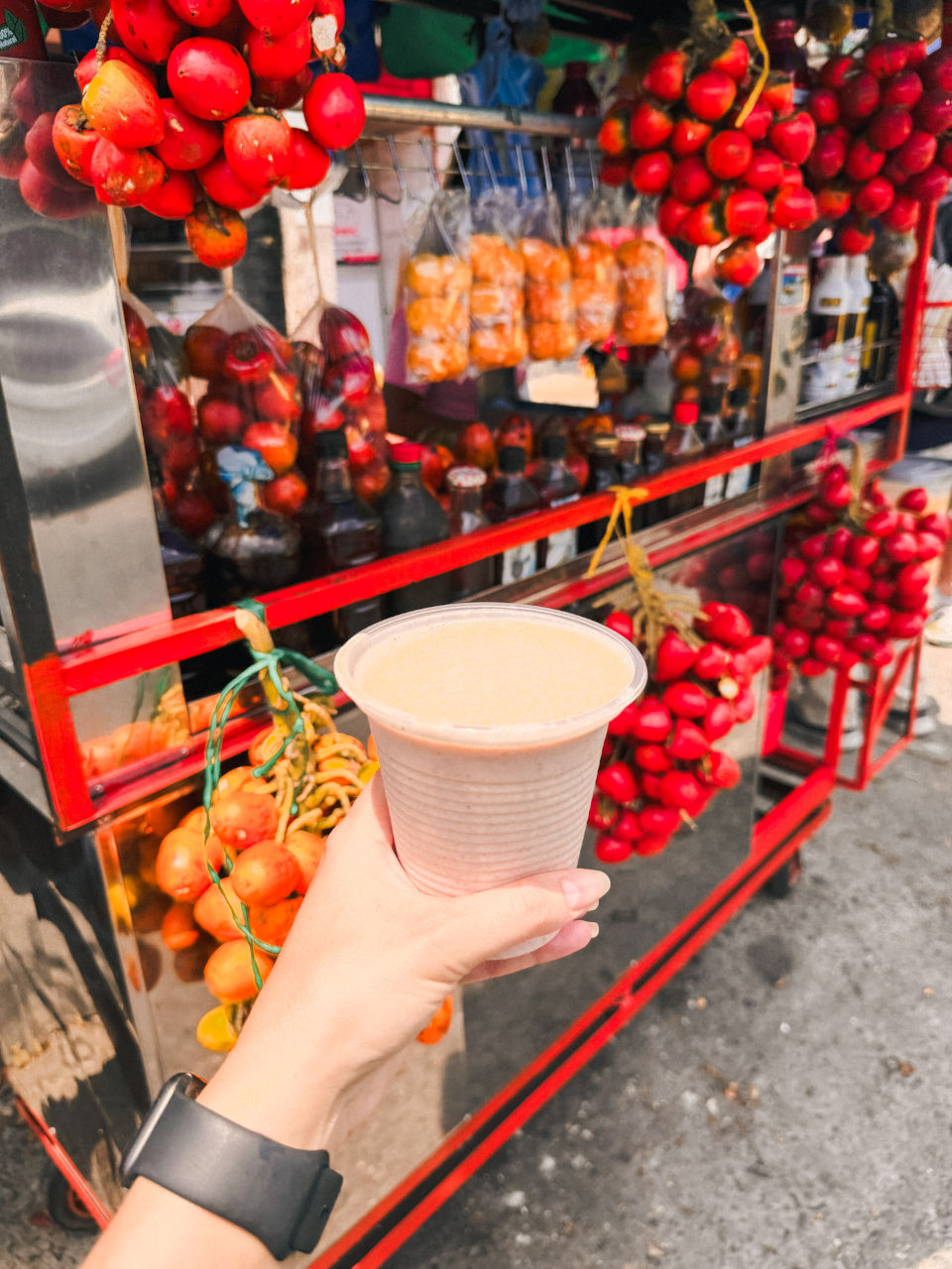 Chontaduro juice in Cali, Colombia