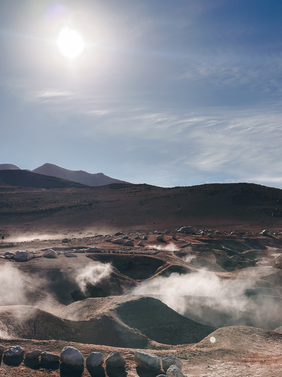 Geyers in the Atacama Desert of Bolivia, South America