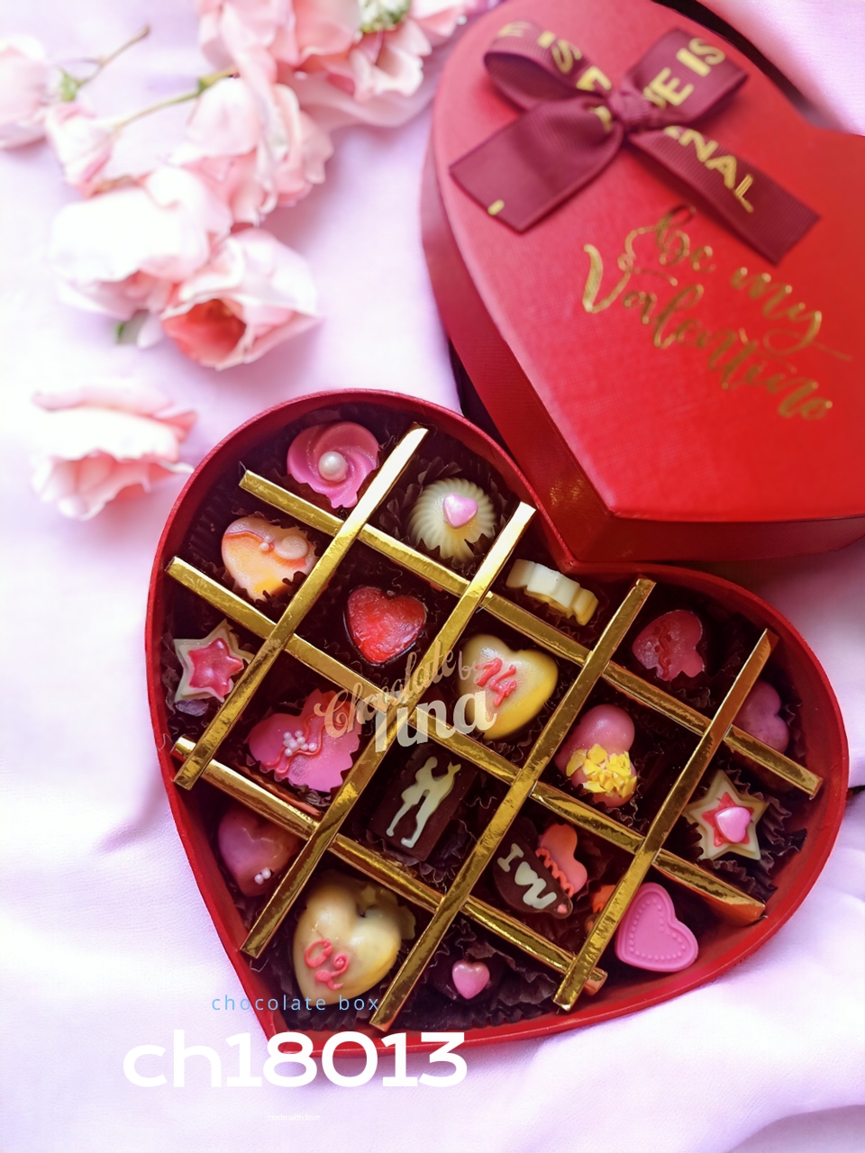 Hộp Socola tone hồng đỏ CH18013 Chocolate Nha Trang