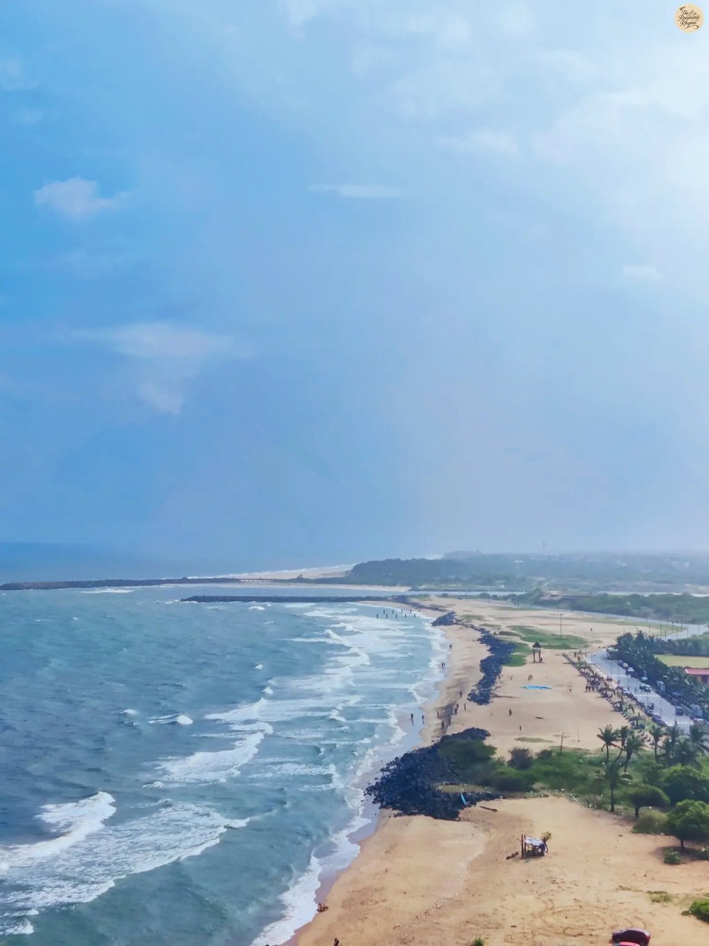 Panoramic view of Pondicherry shoreline from the lighthouse.