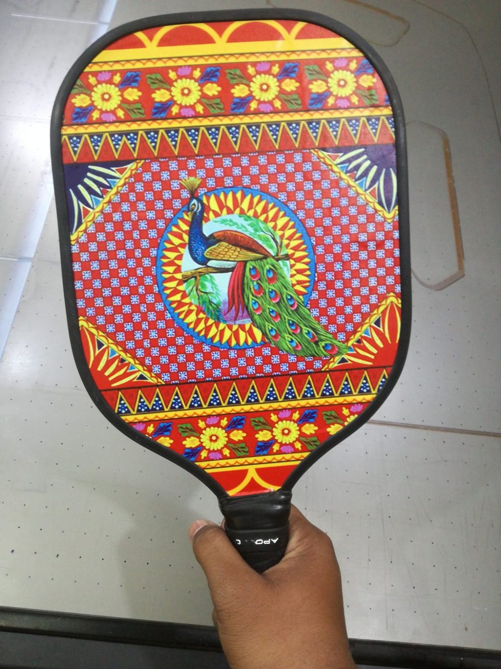 UV printing on paddle racket