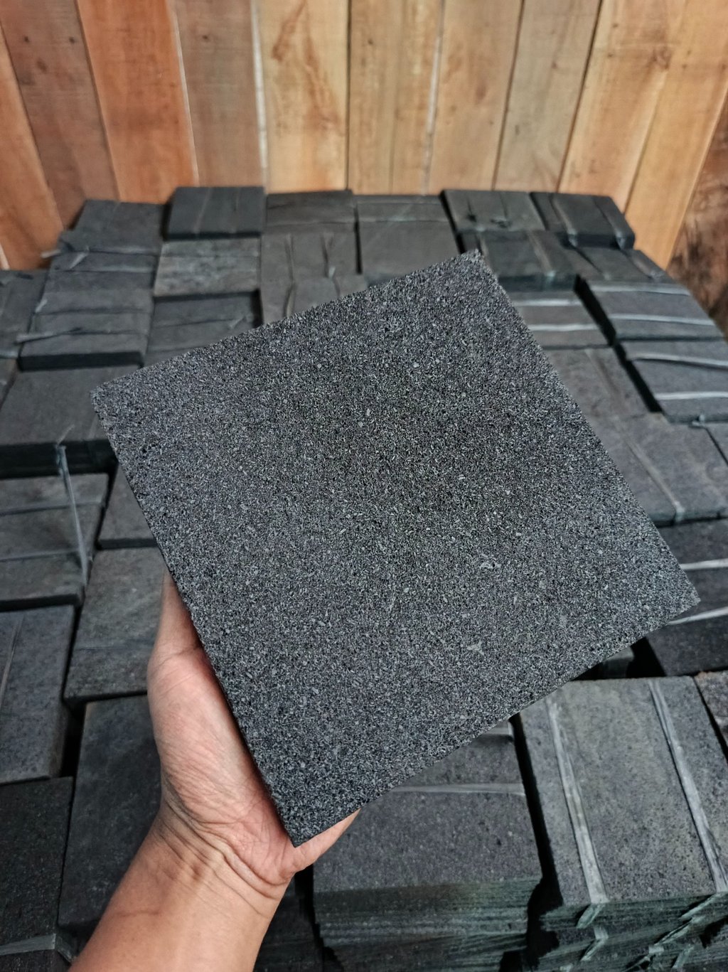 Black lava stone