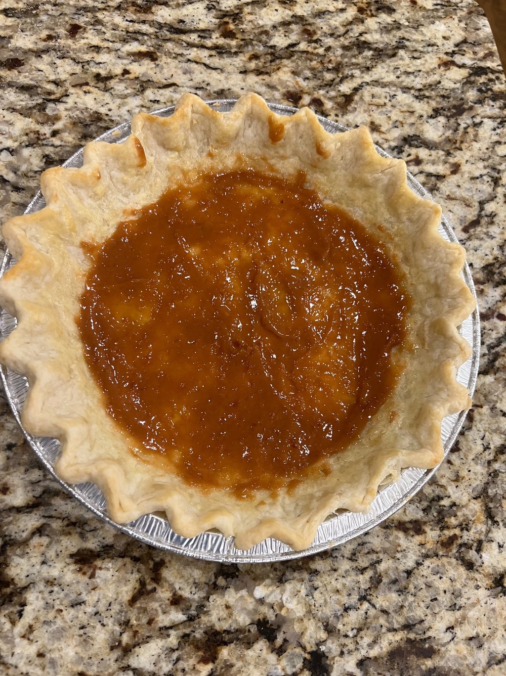 pie crust with bourbon reduction
