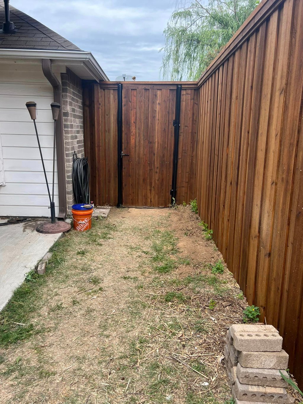 Dark Wood Fence Near House