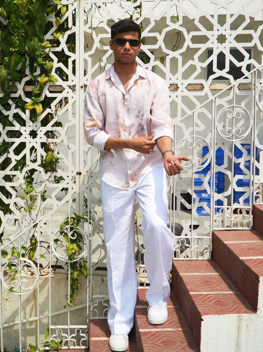 linen floral shirt