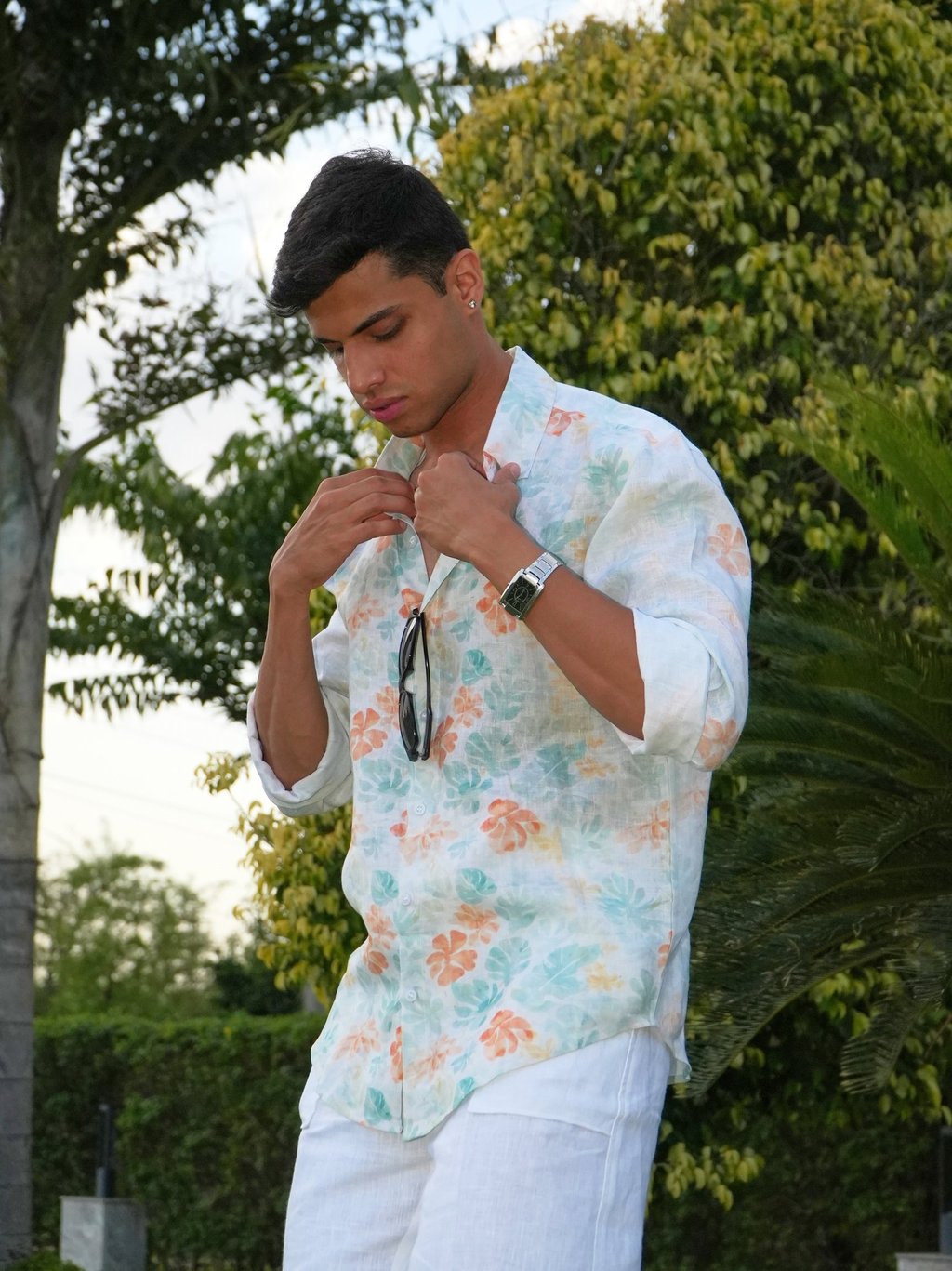 linen printed shirt