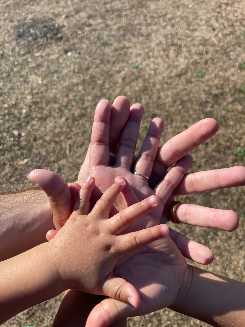 A family holding hands together
