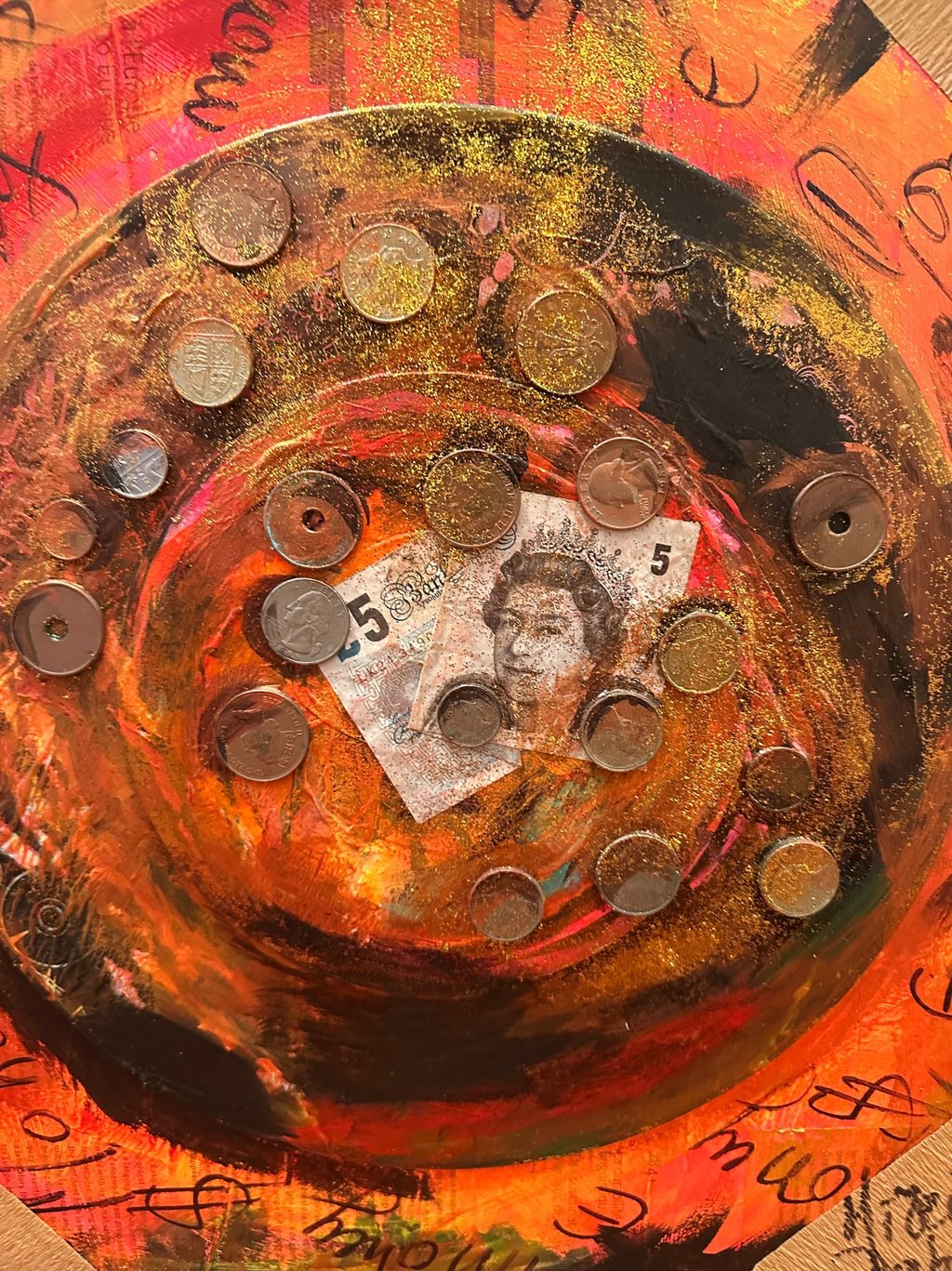 The preliminary painting-mixed media