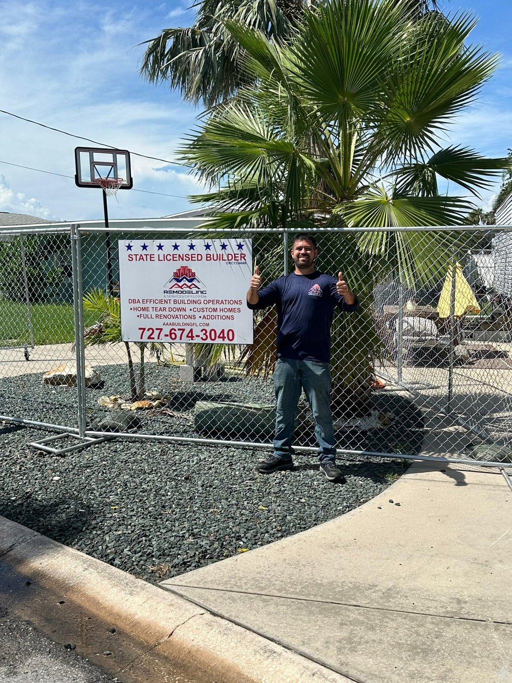 Company CEO standing in front of project that is about to start