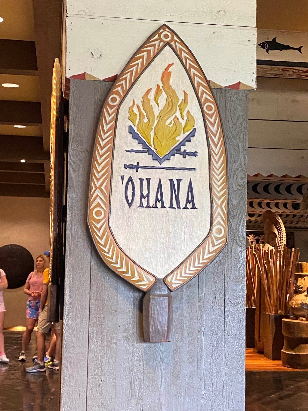The sign for Ohana, a character dining spot at Disney's Polynesian Village Resort in Florida.