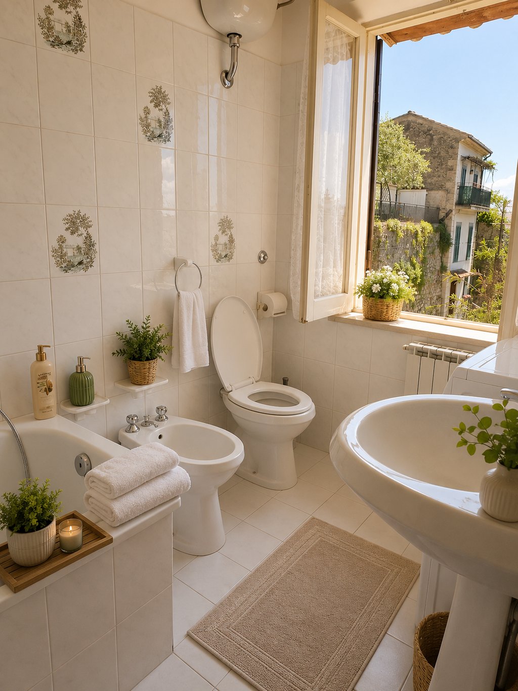 Bagno luminoso e curato della struttura
