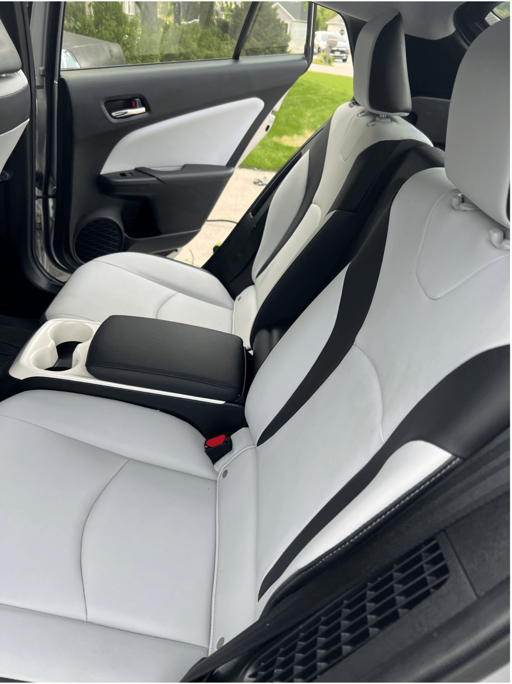 Leather seats conditioned and restored to their original smooth finish