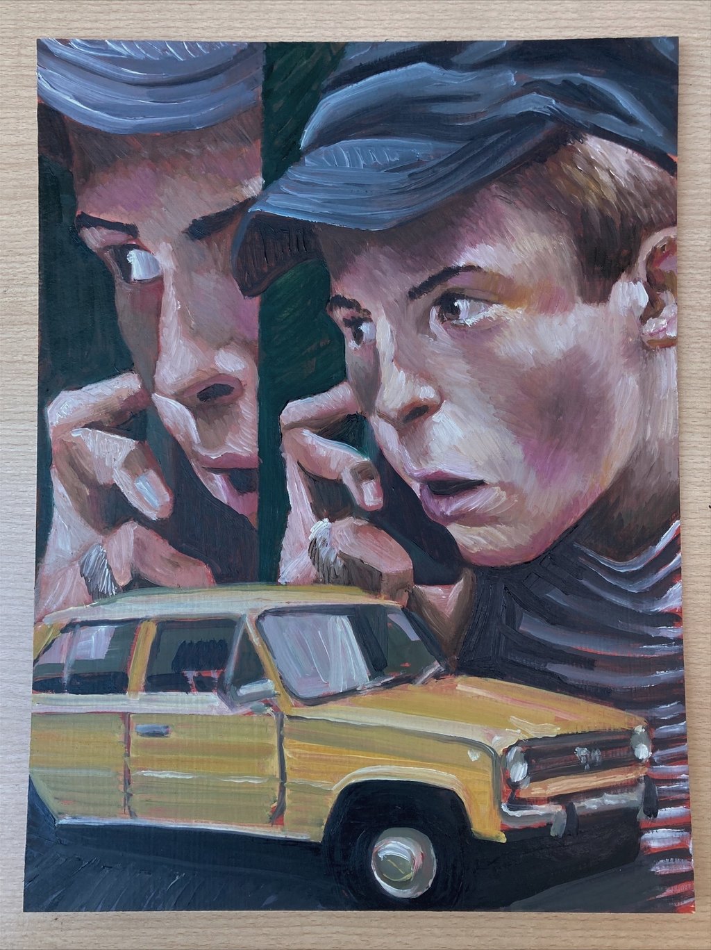 Pintura figurativa al óleo sobre madera. City's Finest. 30cm x 40cm