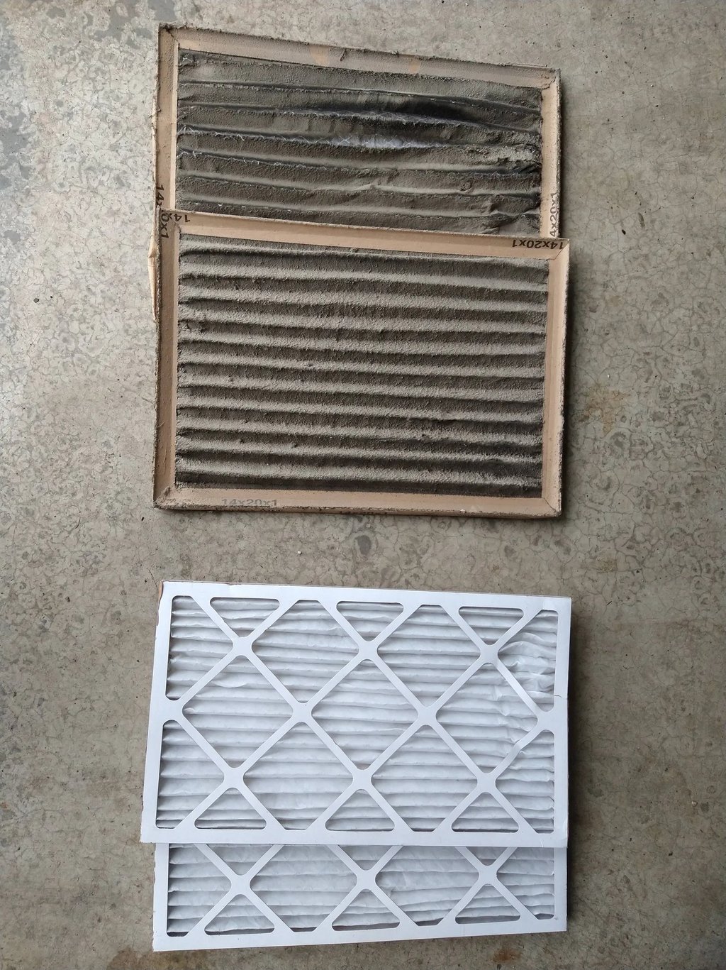 EAC Filters Before and After the cleaning process