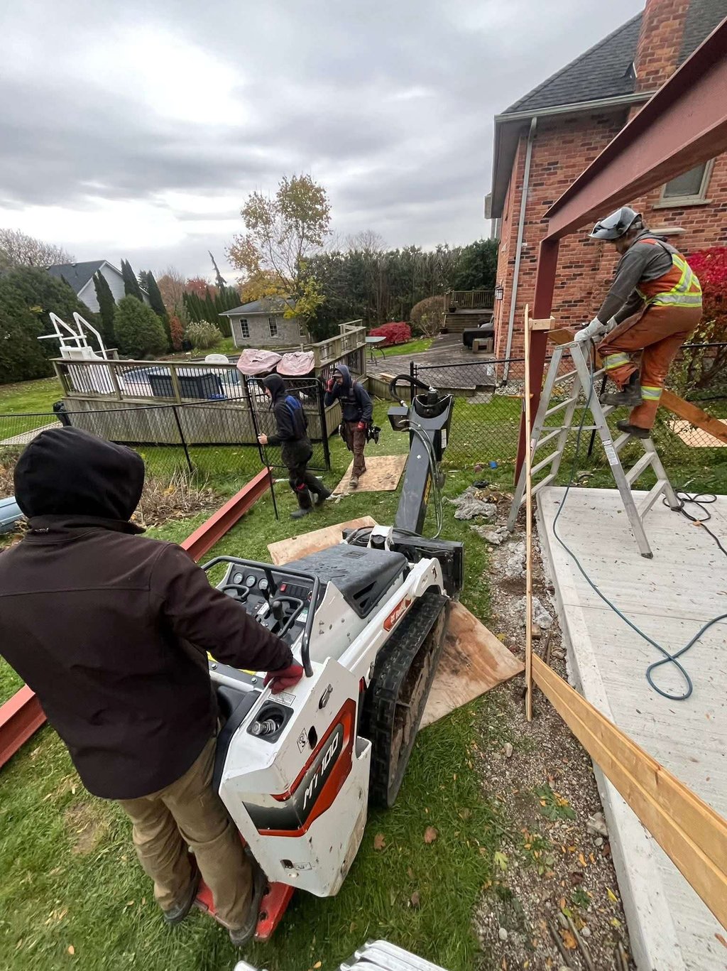 Steel fabrication in progress