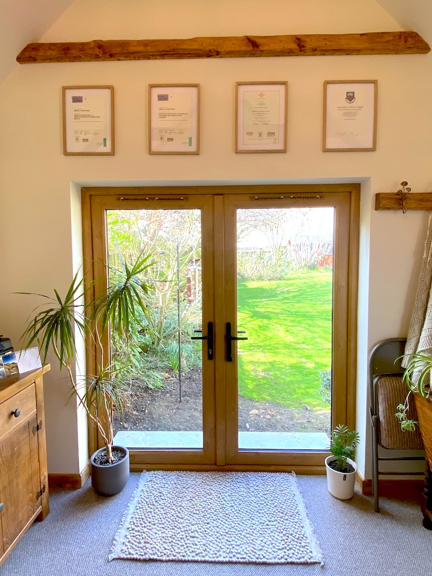 Jenna Louise counselling room interior in Werrington Peterborough