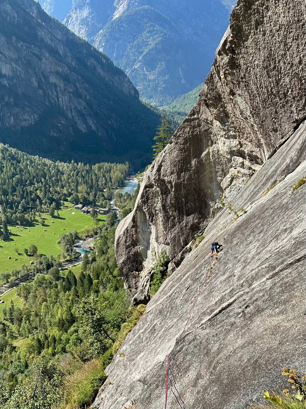 Climbing on Kundalini, Val di Mello - Italy