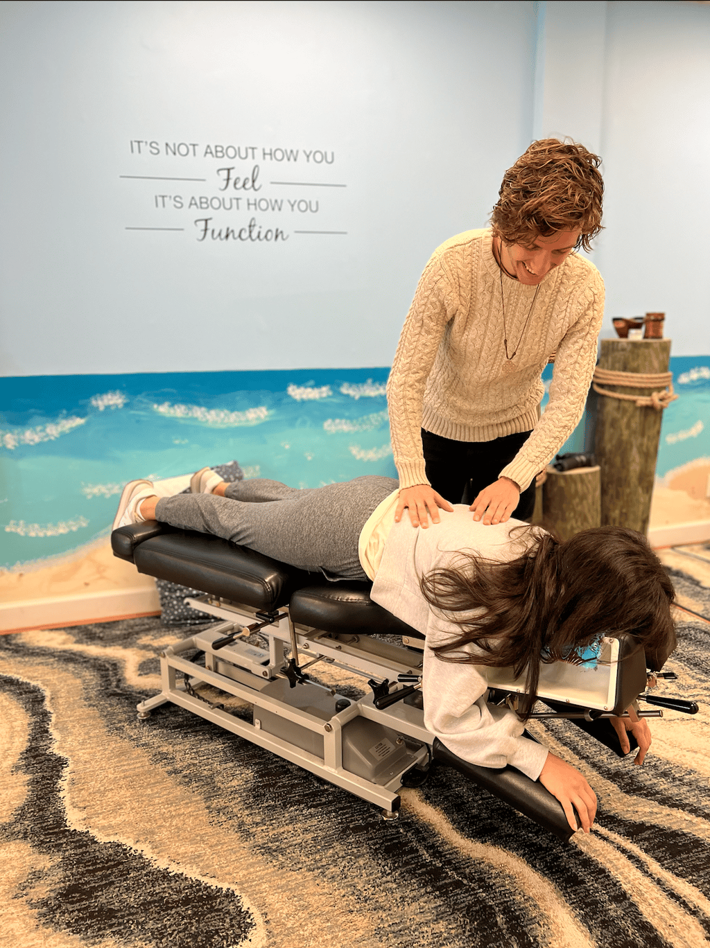 Pregnant woman receiving prenatal chiropractic care in Franklin TN