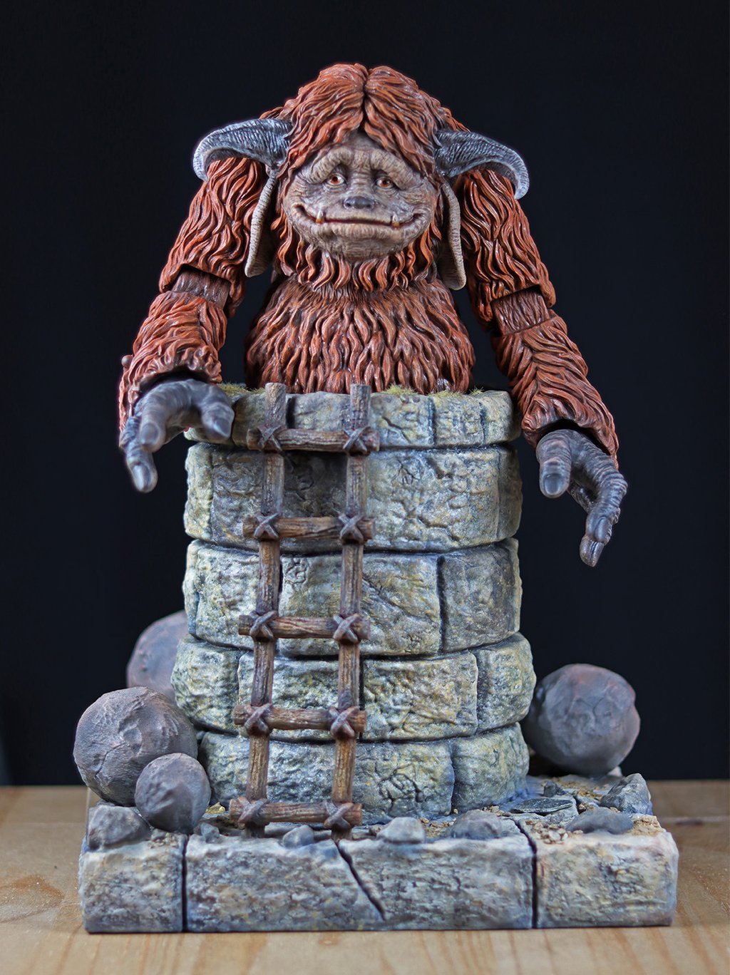 Hand-painted fantasy creature sculpture cast in resin, showing completed mould making and sculptural finishing