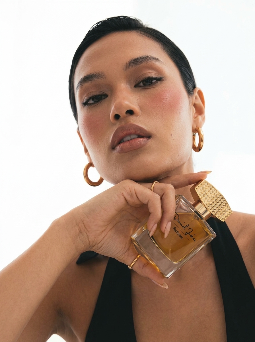 Imagen editorial de perfume generada con Inteligencia Artificial