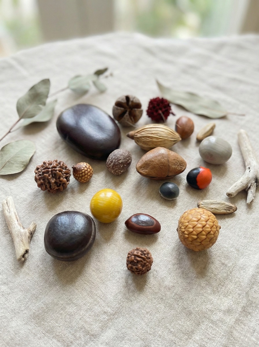 matières signature – bijoux inspirés des îles – bois graines coquillages