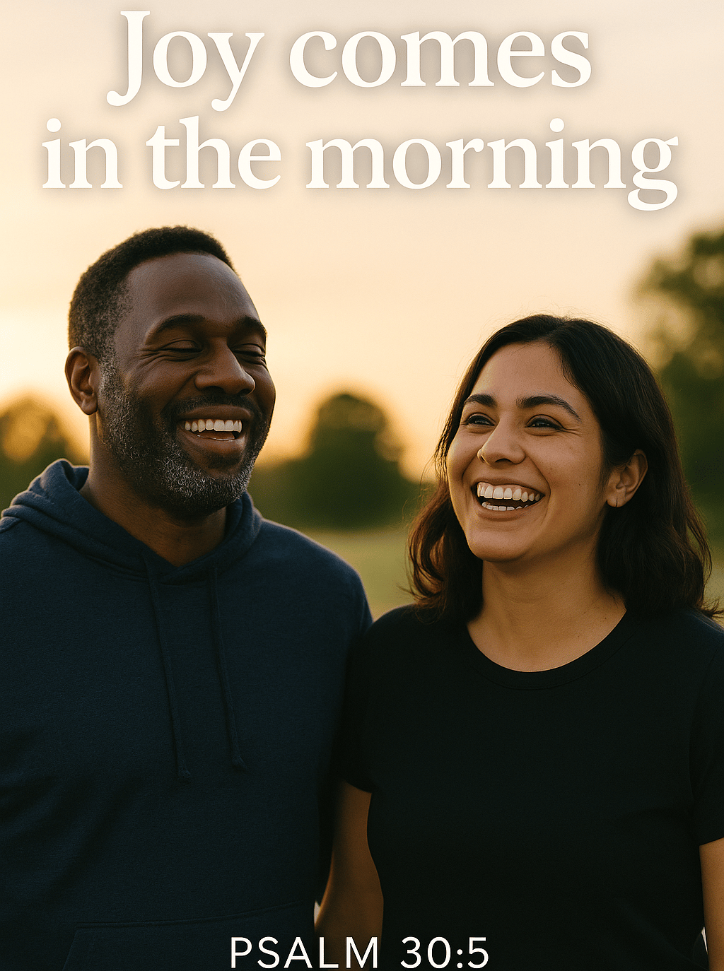 a man and woman smiling and laughing together