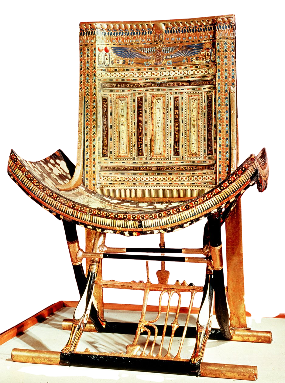 Trône de Toutankhamon, modèle de la copie de musée entreprise par l'Atelier l'Am'arante