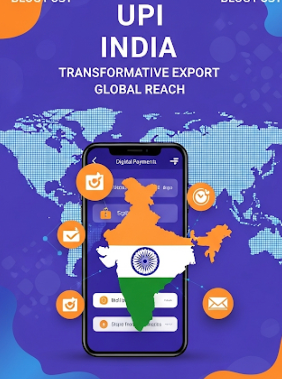 Vibrant image of smartphone with UPI, showcasing India's digital payment global reach.