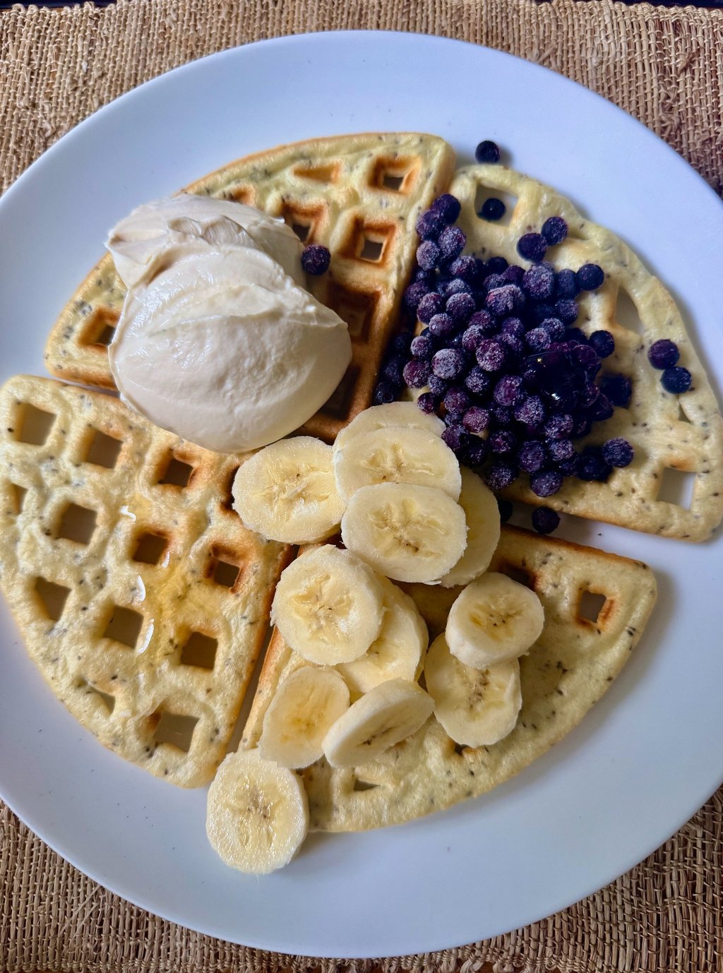 Chia Oat Protein Waffles