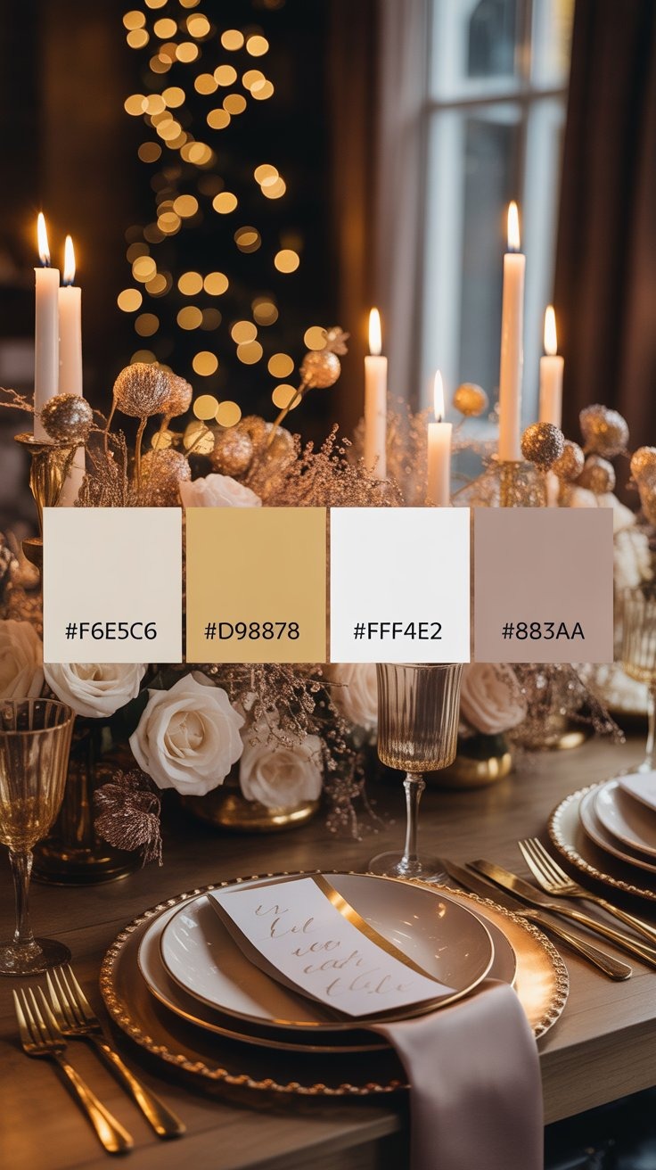 a table setting with candles and candles
